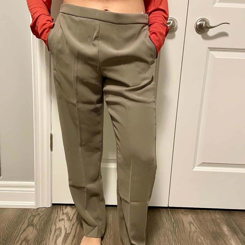 Mango Khaki Green Pants